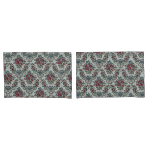 Floral Pattern Colourful Trendy Flowers and Leaves Pillowcase