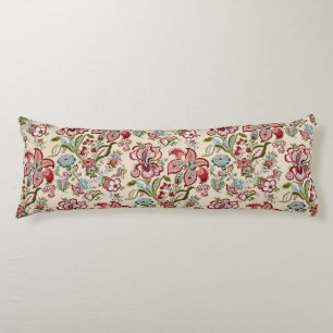 Floral Pattern Colourful Trendy Flowers Pink Green Body Pillow
