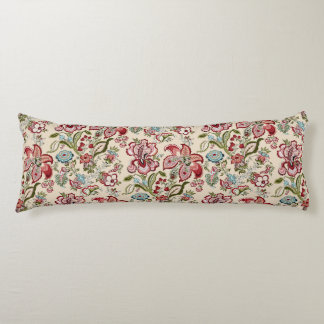Floral Pattern Colourful Trendy Flowers Pink Green Body Pillow