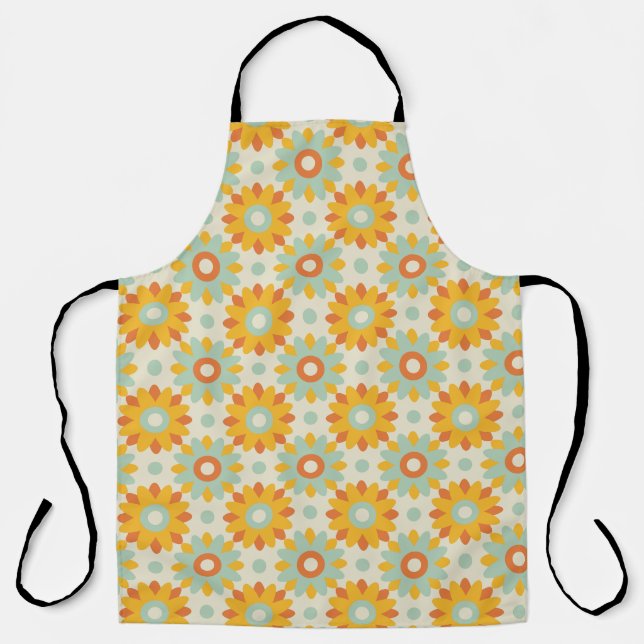floral pattern colourful wild flowers abstract apron (Front)