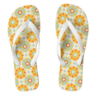 floral pattern colourful wild flowers abstract flip flops