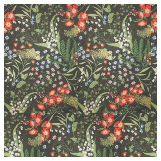 Floral pattern cotton fabric (Close Up)