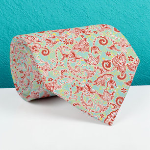 Floral Pattern Custom Necktie
