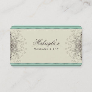 Floral Pattern Damask Elegant Modern Classy Retro Business Card