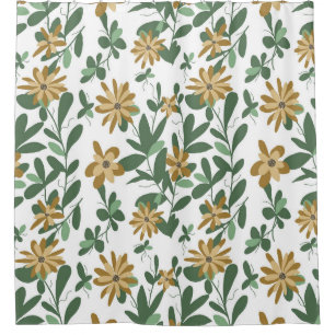 Floral Pattern Design 278 Green Orange