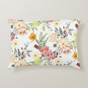 Floral Pattern Design Accent Pillow