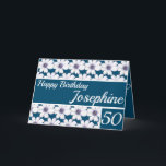 Floral pattern design Blue Birthday Card<br><div class="desc">Floral pattern design Blue Birthday Card. Lovely personalised greeting Birthday card,  Personalise Name,  age and Greetings.</div>