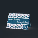 Floral pattern design Blue Birthday Card<br><div class="desc">Floral pattern design Blue Birthday Card. Lovely personalised greeting Birthday card,  Personalise Name,  age and Greetings.</div>