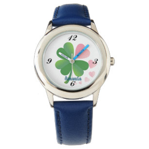 "Floral Pattern" Design Custom eWatch Blue Watch