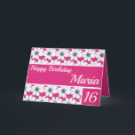 Floral pattern design Fuscia Pink Birthday Card<br><div class="desc">Floral pattern design Fuscia Pink Birthday Card. Lovely personalised greeting Birthday card,  Personalise Name,  age and Greetings.</div>