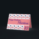 Floral pattern design Pink Birthday Card<br><div class="desc">Floral pattern design Pink Birthday Card. Lovely personalised greeting Birthday card,  Personalise Name,  age and Greetings.</div>