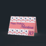 Floral pattern design Pink Birthday Card<br><div class="desc">Floral pattern design Pink Birthday Card. Lovely personalised greeting Birthday card,  Personalise Name,  age and Greetings.</div>