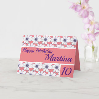 Floral pattern design Pink Birthday Card