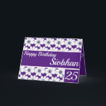 Floral pattern design Purple Birthday Card<br><div class="desc">Floral pattern design Purple Birthday Card. Lovely personalised greeting Birthday card,  Personalise Name,  age and Greetings.</div>
