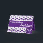 Floral pattern design Purple Birthday Card<br><div class="desc">Floral pattern design Purple Birthday Card. Lovely personalised greeting Birthday card,  Personalise Name,  age and Greetings.</div>