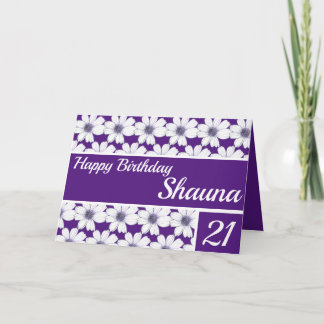 Floral pattern design Purple Birthday Card