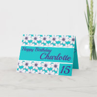 Floral pattern design Teal Birthday