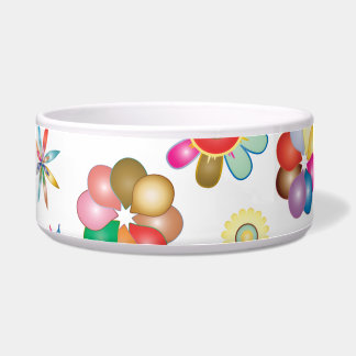 Floral Pattern Dog Bowl