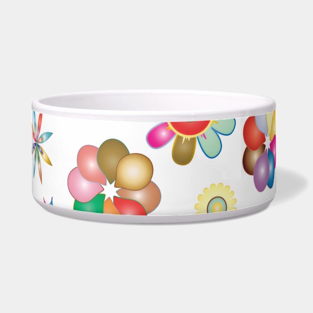 Floral Pattern Dog Bowl (Front)