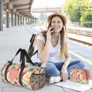 Floral Pattern Duffle Bag