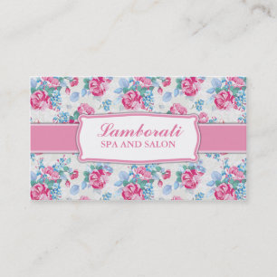 Floral Pattern Elegant Hairdresser Stylist Salon Business Card