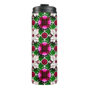 Floral Pattern Featuring Colourful Flowers Thermal Tumbler