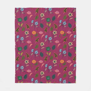 Floral Pattern Fleece Blanket
