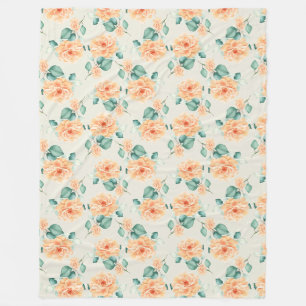 Floral pattern fleece blanket