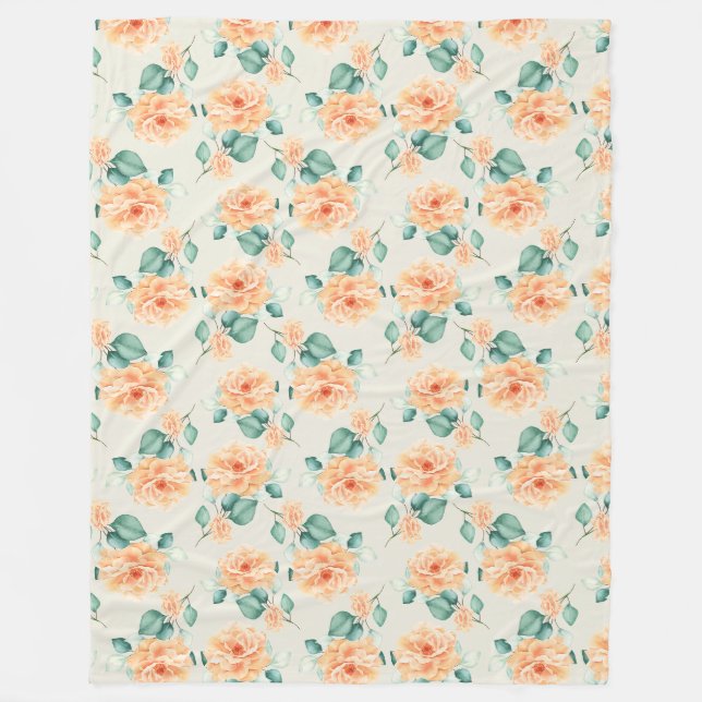 Floral pattern fleece blanket (Front)