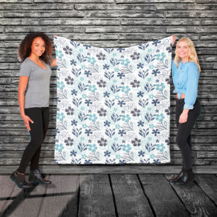 Floral pattern  fleece blanket