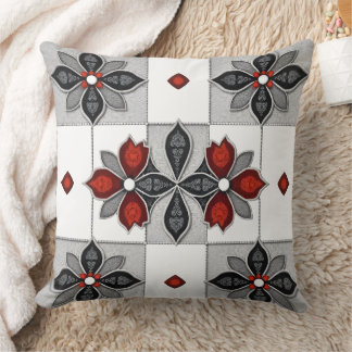 Floral Pattern Fleece Throw Pillow