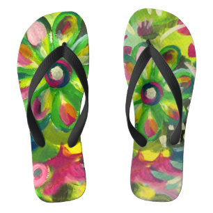 floral pattern flip flops