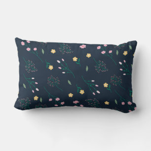 Floral Pattern Flower Bloom 13" x 21" Lumbar Pillow