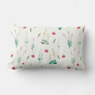 Floral Pattern Flower Bloom 13" x 21" Lumbar Pillow