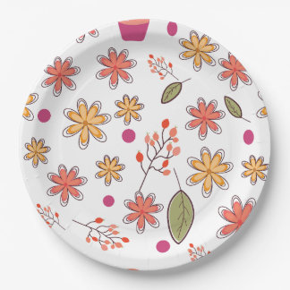 floral pattern flowers floral design botanical flo paper plate
