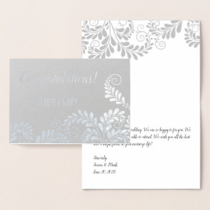 Floral Pattern Foil Wedding Congratulations Card