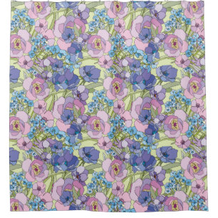 Floral Pattern Foliage Flowers Roses Forget-me-not