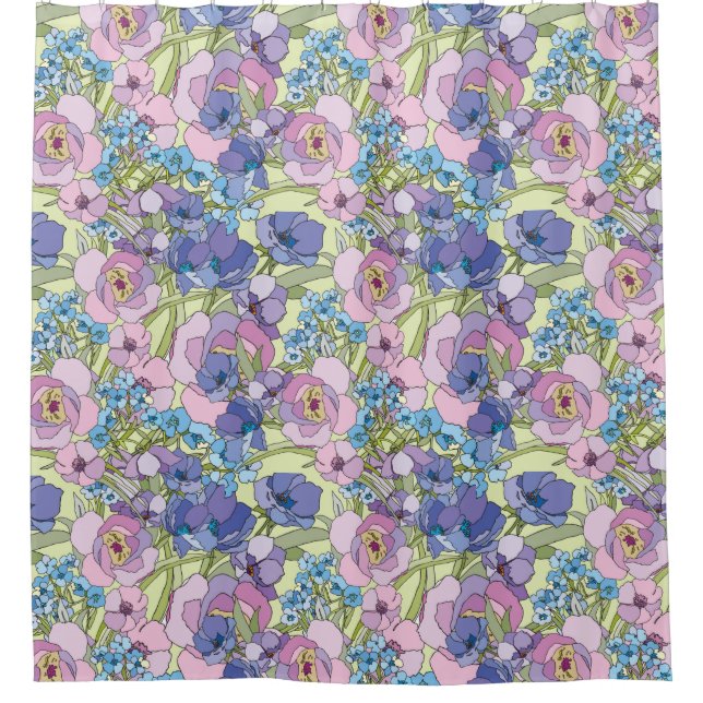 Floral Pattern Foliage Flowers Roses Forget-me-not (Front)