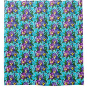 Floral Pattern Foliage Lavender Periwinkle Yellow