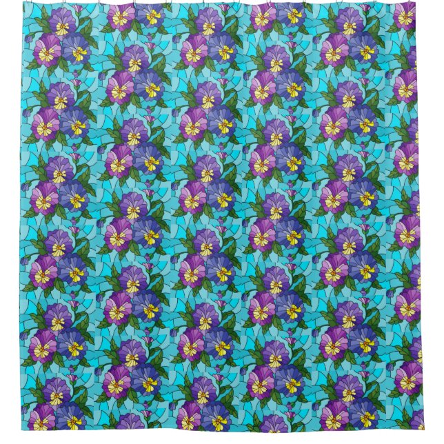Floral Pattern Foliage Lavender Periwinkle Yellow  (Front)