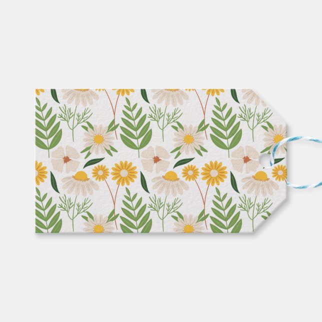 Floral Pattern Gift Tags (Front (Horizontal))