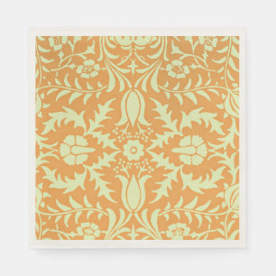 Floral Pattern, gold and pastel yellow design, Napkin