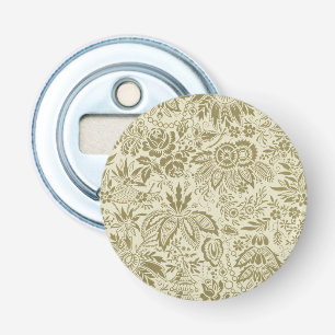 Floral Pattern Green Sage Antique Damask Bottle Opener