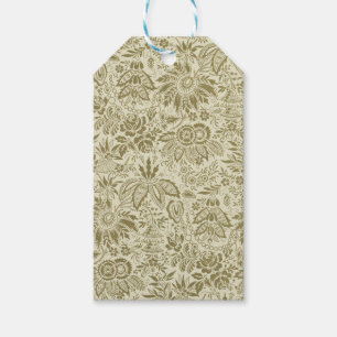 Floral Pattern Green Sage Antique Damask Gift Tags