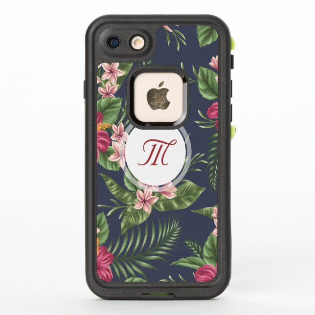 Floral pattern Hibiscus Monogram iPhone LP (Back)