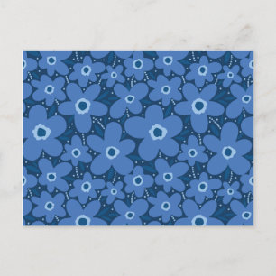 Floral pattern holiday postcard