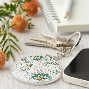 Floral Pattern Home Decor Keychain
