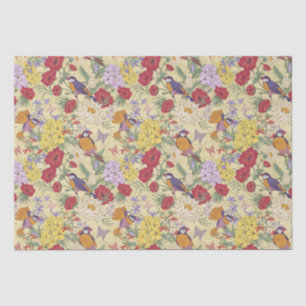 Floral Pattern Hydrangea Lilac Bluebell Birds  Tissue Paper