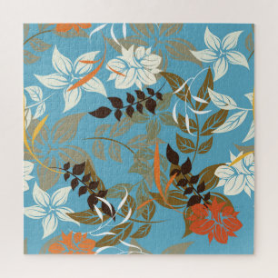 Floral Pattern Illustration: Seamless Vintage Back Jigsaw Puzzle