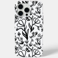 Floral Pattern in Black and White